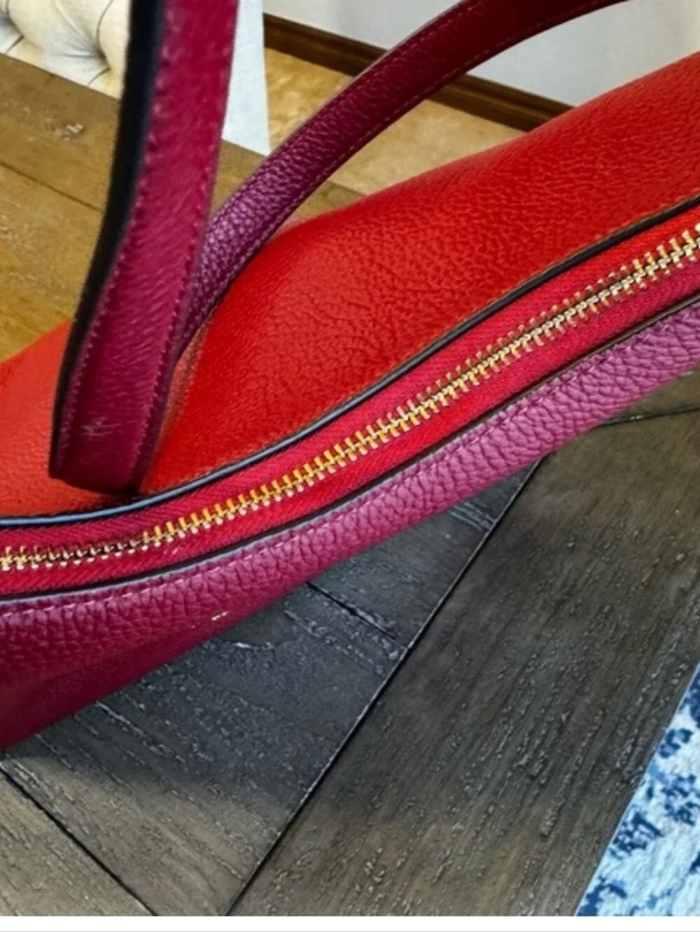 kate spade Deep Red Pebbled Leather Hobo Bag